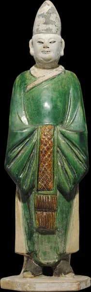 Green-glazed figure of an attendant